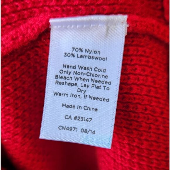 Talbots turtleneck red long sweater lambswool blend - Picture 3 of 4